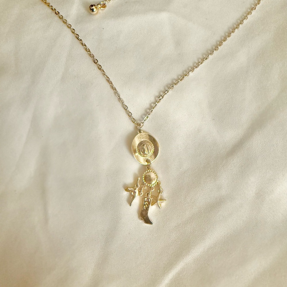 Cowboy Theme Charm Necklace